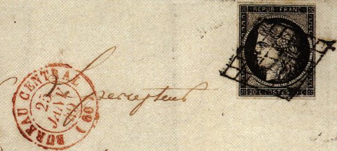 Timbre à date du bureau central