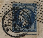 Timbre à date au type 17 avec mention : PARIS ** **