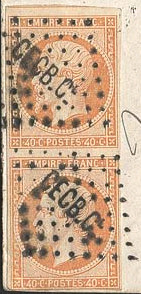 Timbre à date au type 15 avec mention CORPS EXP CHINE BAU CENTRAL et lettre