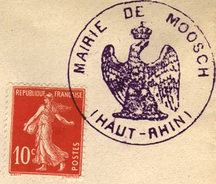 Timbre à date des bureaux de poste dans l'Alsace reconquise (1915)