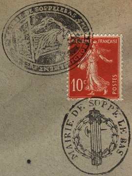 Timbre à date des bureaux de poste dans l'Alsace reconquise (1915)