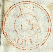 Timbre à date type I de 1802
