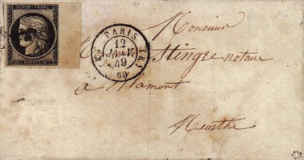 Oblitération de Janvier 1849 - Bureau K