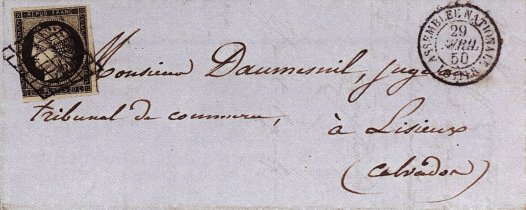 Timbre à date au type 15 avec mention  : ASSEMBLEE NATIONALE POSTES