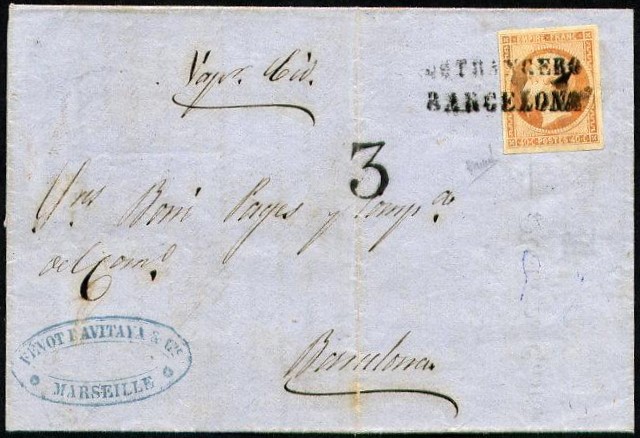 Marque linéaire avec mention : ESTRANGERO BARCELONA