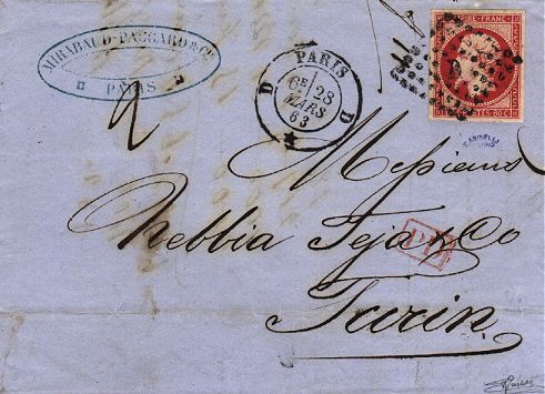 Timbres à date des bureaux de quartier avec mention PARIS, sur les cotés lettre du bureau sans parenthèses et 60