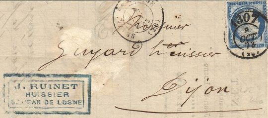 Timbre à date des bureaux de passe