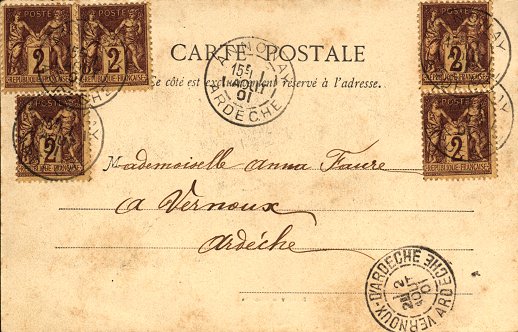 Timbre à date au type 84 ou A2