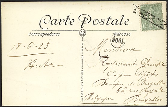 Timbre poste annulés en Belgique par la roulette