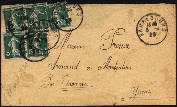 Timbre à date sans nom de département (1919-1920)