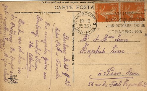 Oblitérations mécaniques d'Alsace et Loraine - Strasbourg