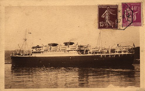 Timbre à date des lignes maritimes au type 04M-OCT avec mentions diverses