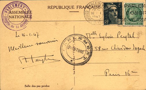 Introduction aux marques postales des Congrès de Versailles