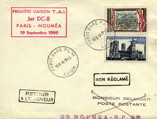 Timbre à date avec mention : PARIS GARE P.L.M / AVION
