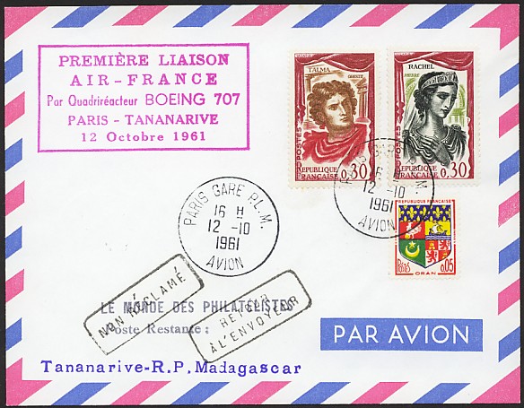 Timbre à date avec mention : PARIS GARE P.L.M / AVION