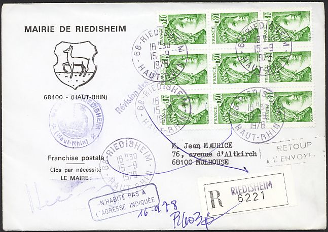Cause de non remise des correspondances avec mention : RETOUR A L'ENVOYEUR