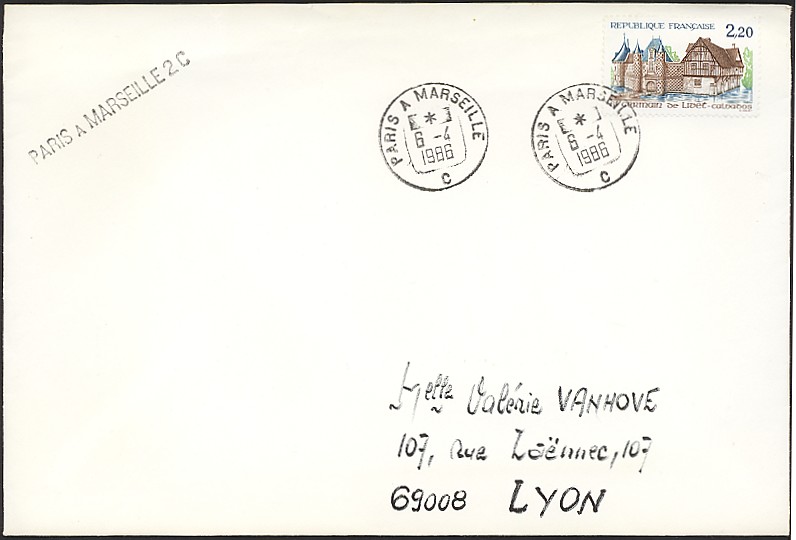 Les timbres à date modernes des ambulants avec mention : Nom de ville de départ + "