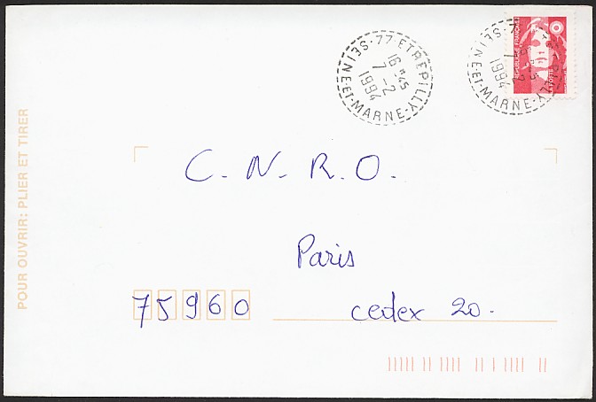 Timbre à date des bureaux de distribution au type B9