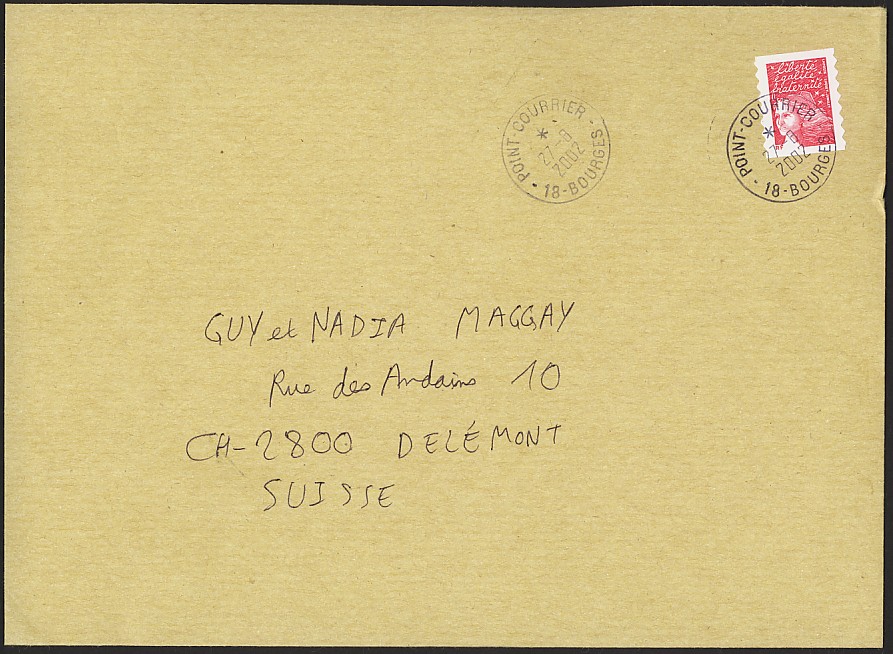 Timbre à date au type A9 avec mention "POINT COURRIER