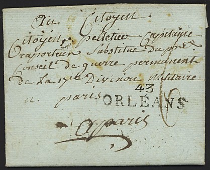 Indicatif alphabétique de la petite poste de Paris (16/8 mm)