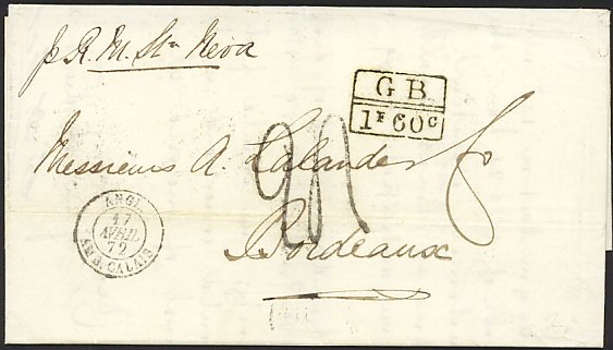 Marque rectangulaire avec lettres GB et valeur