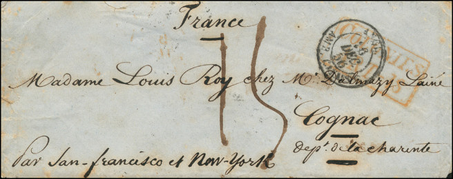 Marques de transit avec mention COLONIES ART - et numéro