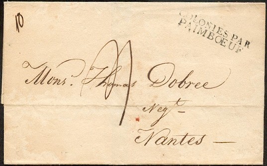 Marque linéaire avec mention COLONIES PAR LE HAVRE