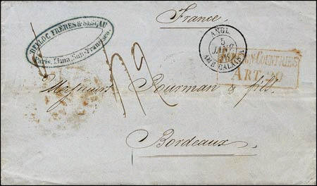 Marques de transit avec mention : FOREING COUNTRIES ART - et numéro