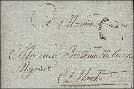 Marque cintrées avec mention : COLONIES
