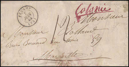 Marque linéaire avec mention : COLONIES