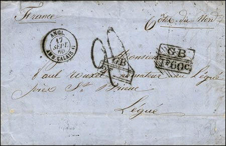 Marque rectangulaire surmontée d'un triangle avec lettres GB et 2F suivi d'un trait