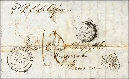Marque rectangulaire surmontée d'un triangle(s) avec lettres GB et 2F 40c