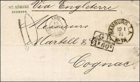 Marque rectangulaire avec lettres GB et valeur