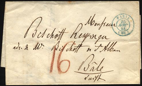 Timbre à date au type 15  avec mention : PARIS (60)