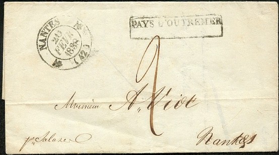 Marque d'entrée par voie maritime avec mention : PAYS D'OUTREMER