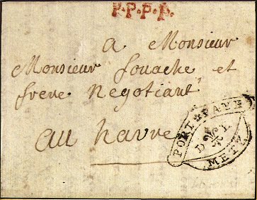 Marque linéaire avec mention P.P.P.P. (Port Payé en Passe Paris)