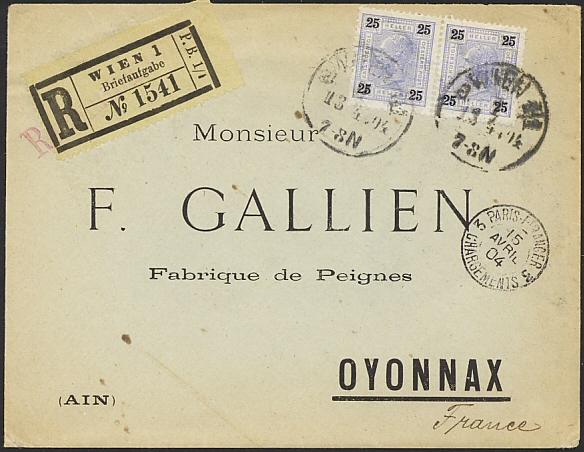 Timbre à date au type 15 avec mention : PARIS ETRANGER CHARGEMENT