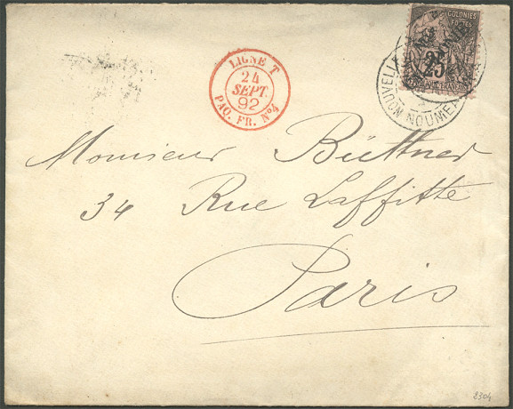 Timbre à date des lignes maritimes de 1865