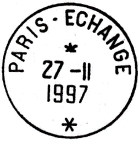Timbre  date avec mention : PARIS-ECHANGE / * / 