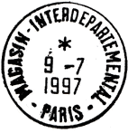 Timbre  date avec mention : MAGASIN-INTERDEPARTEMENTAL / - PARIS - / 