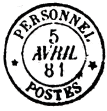 Timbre  date avec mention : PERSONNEL / * POSTES * / 