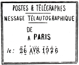 POSTES & TELEGRAPHES / MESSAGE TELAUTOGRAPHIQUE /