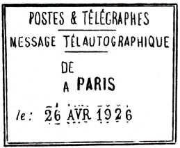 POSTES & TELEGRAPHES / MESSAGE TELAUTOGRAPHIQUE / 