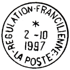 Timbre à date avec mention : REGULATION-FRANCILIENNE / - LA POSTE - /