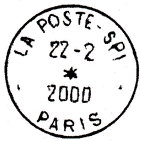 Timbre à date avec mention : LA POSTE-SPI / - PARIS - /
