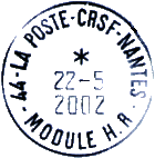 Timbre  date avec mention : numro de dpartement + "LA POSTE - CRSF - NANTES " / "- MODULE H.R. - " / 