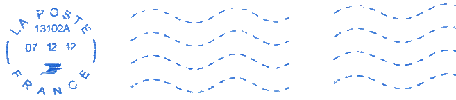 Oblitration mcanique provenant des machines NEOPOST  IJO 85 avec timbre  date avec logo de la Poste + lignes ondules+ lignes ondules en pointills