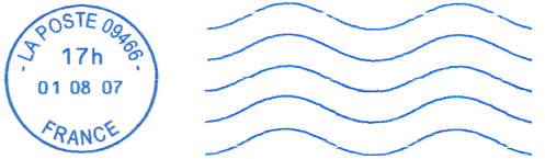 Oblitration mcanique provenant des machines NEOPOST avec timbre  date et lignes ondules continues / 