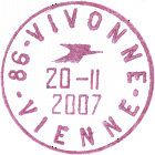 Timbre à date avec logo de la Poste /
