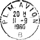 Timbre à date avec mention : P.L.M AVION + lettre /
